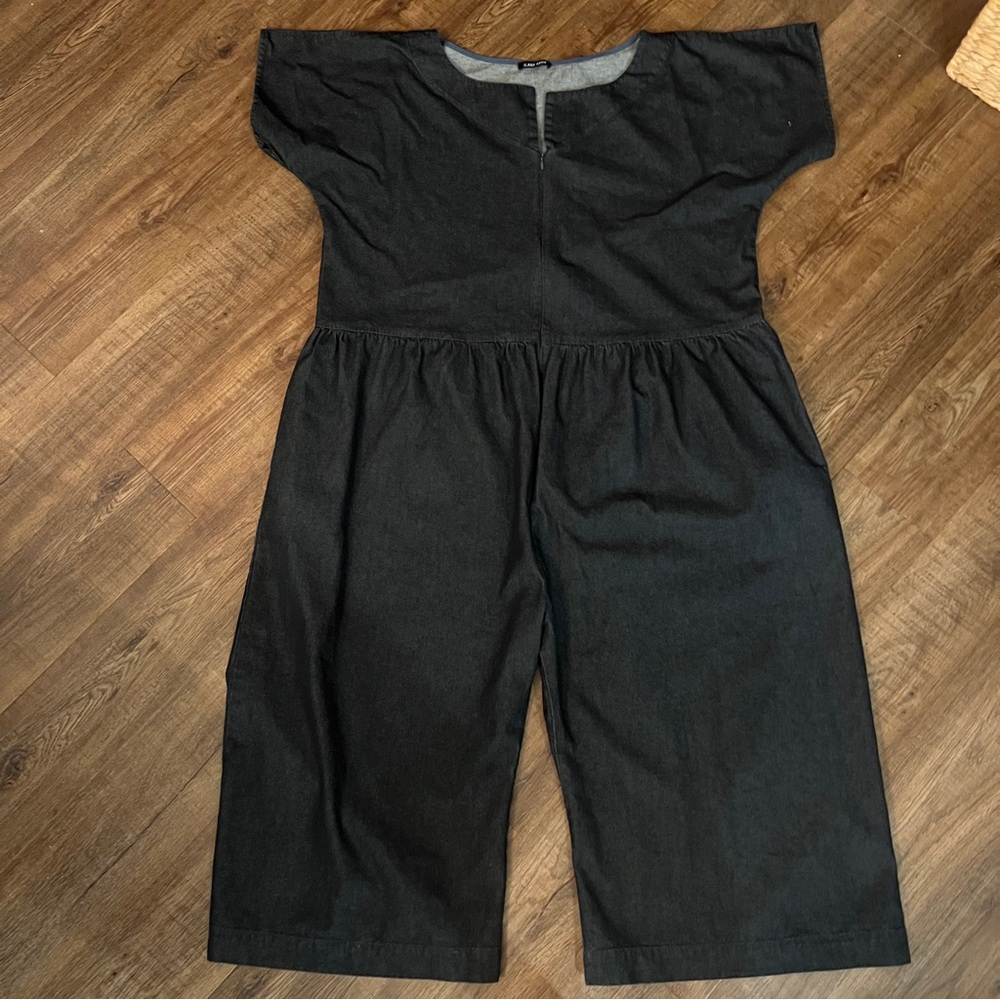 Ilana Kohn XL Denim Cotton Wide Leg Coverall Jumpsuit Oversized Slow Fashion - Picture 1 of 9
